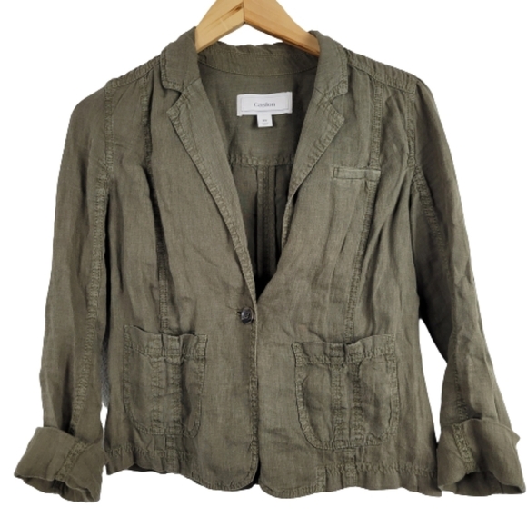 Caslon green linen utility blazer - Picture 1 of 9